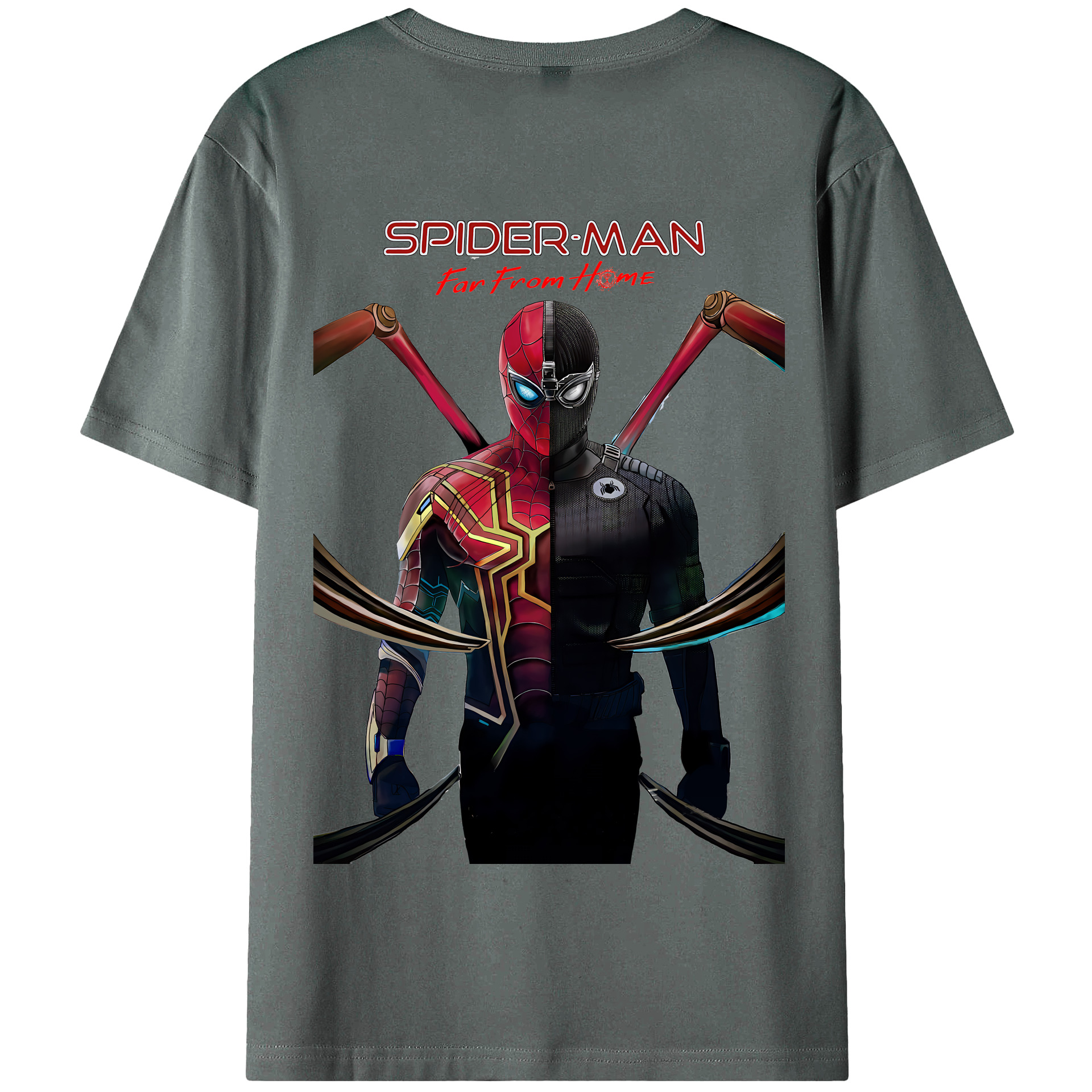 （画像用） Spider Man スパイダーマン 綿100％半袖Tシャツ（背面プリント）